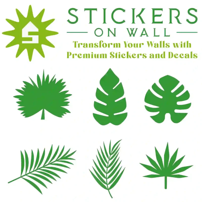 Jungle Leaf Sticker Set Mid Green | Stickers on Wall