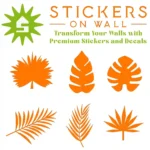 Jungle Leaf Sticker Set Orange | Stickers on Wall