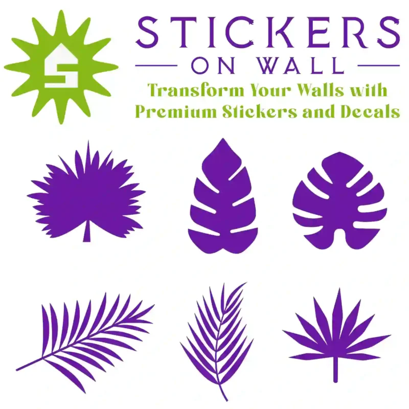 Jungle Leaf Sticker Set Perfect Purple | Stickers on Wall