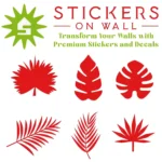 Jungle Leaf Sticker Set Red | Stickers on Wall