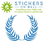 Laurel Wreath Wall Sticker Azure Blue | Stickers on Wall