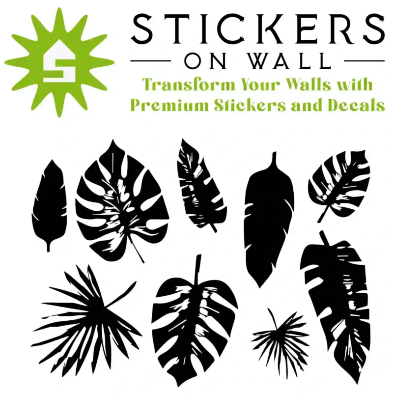 Tropical Leaf Wall Sticker Black | Stickers on Wall