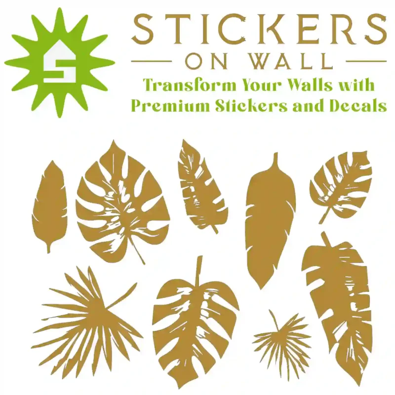 Tropical Leaf Wall Sticker Gold | Stickers on Wall