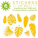 Tropical Leaf Wall Sticker Golden Yellow | Stickers on Wall