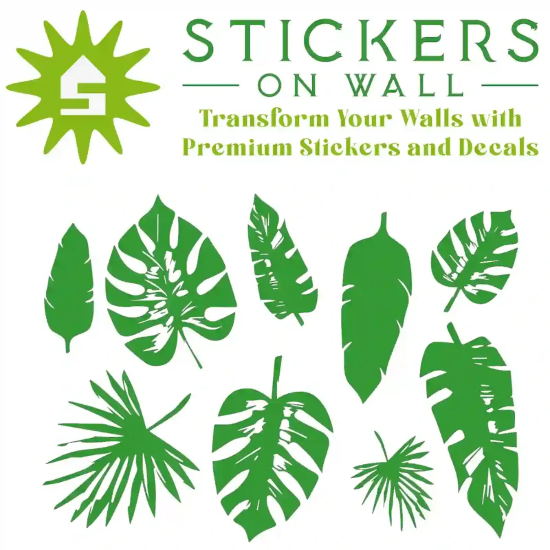 Tropical Leaf Wall Sticker Mid Green | Stickers on Wall