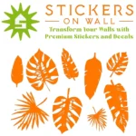 Tropical Leaf Wall Sticker Orange | Stickers on Wall