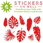 Tropical Leaf Wall Sticker Red | Stickers on Wall