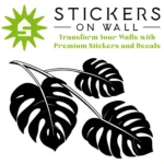Monstera Leaf Branch Wall Sticker Black | Stickers on Wall