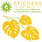 Monstera Leaf Branch Wall Sticker Golden Yellow | Stickers on Wall