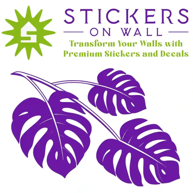Monstera Leaf Branch Wall Sticker Perfect Purple | Stickers on Wall