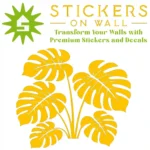 Monstera Leaf Cluster Wall Sticker Golden Yellow | Stickers on Wall