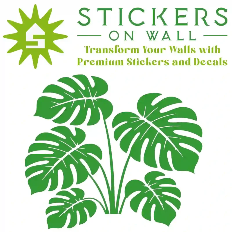 Monstera Leaf Cluster Wall Sticker Mid Green | Stickers on Wall