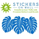 Oversized Monstera Leaf Wall Sticker Azure Blue | Stickers on Wall