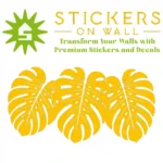 Oversized Monstera Leaf Wall Sticker Golden Yellow | Stickers on Wall
