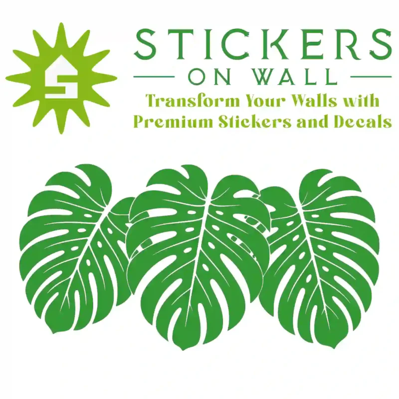 Oversized Monstera Leaf Wall Sticker Mid Green | Stickers on Wall