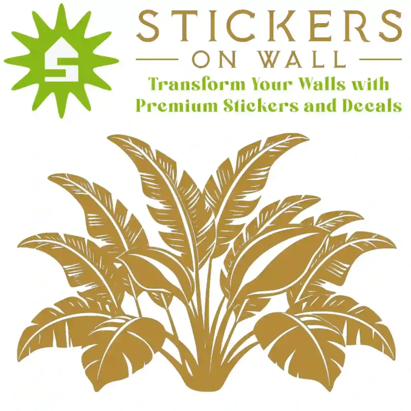 Tropical Banana Leaf Cluster Wall Sticker Gold | Stickers on Wall