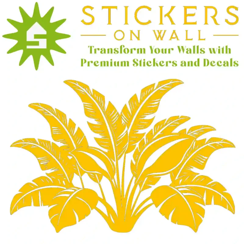 Tropical Banana Leaf Cluster Wall Sticker Golden Yellow | Stickers on Wall