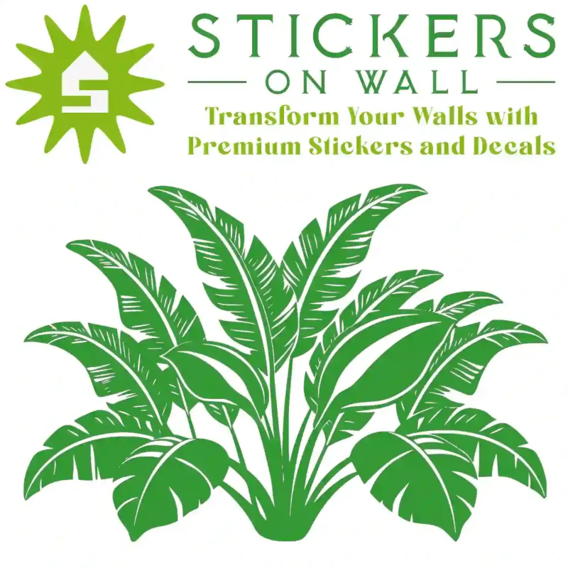 Tropical Banana Leaf Cluster Wall Sticker Mid Green | Stickers on Wall