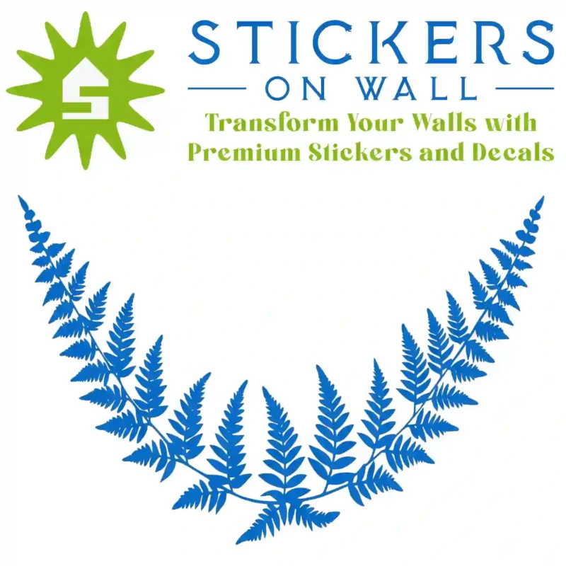 Tropical Fern Arch Wall Sticker Azure Blue | Stickers on Wall