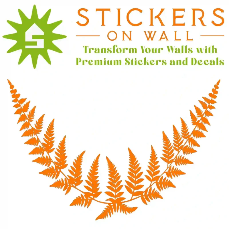 Tropical Fern Arch Wall Sticker Orange | Stickers on Wall