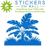 Tropical Jungle Floor Wall Sticker Azure Blue | Stickers on Wall
