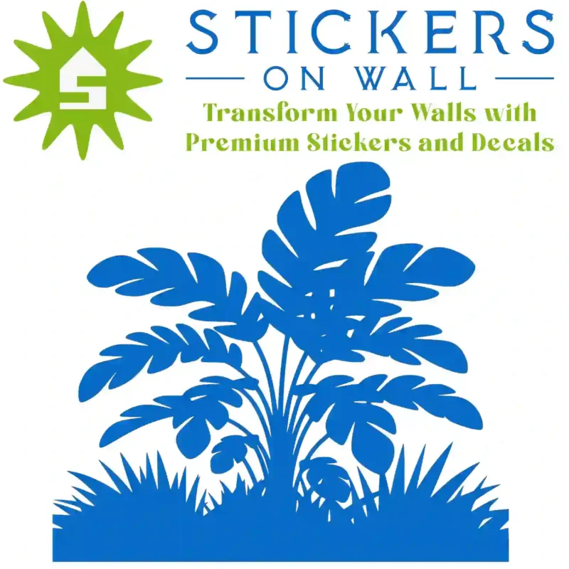 Tropical Jungle Floor Wall Sticker Azure Blue | Stickers on Wall