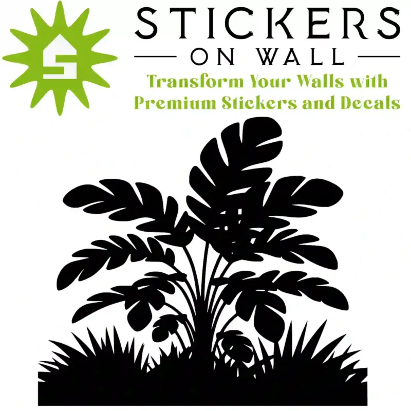Tropical Jungle Floor Wall Sticker Black | Stickers on Wall