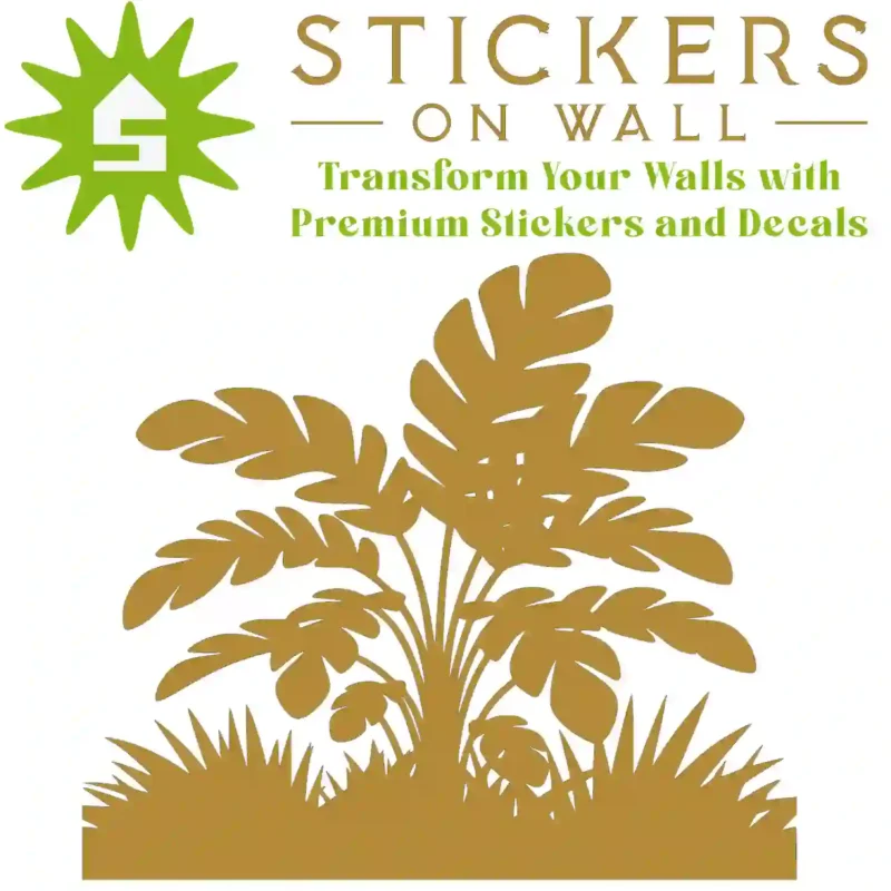 Tropical Jungle Floor Wall Sticker Gold | Stickers on Wall