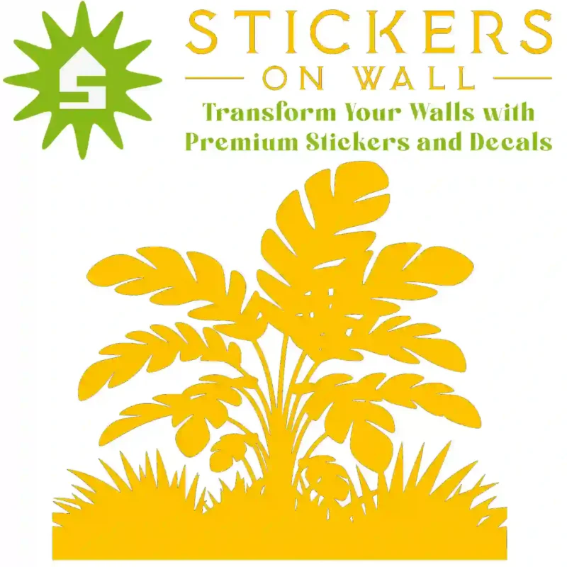 Tropical Jungle Floor Wall Sticker Golden Yellow | Stickers on Wall