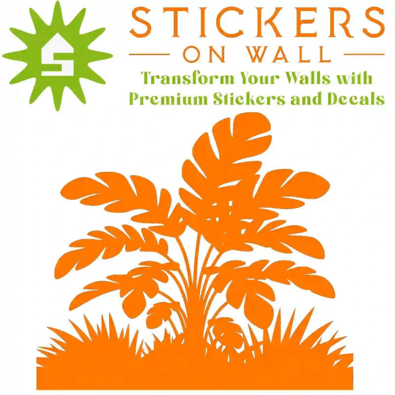 Tropical Jungle Floor Wall Sticker Orange | Stickers on Wall