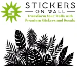 Tropical Leaf Border Wall Sticker Black | Stickers on Wall