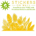 Tropical Leaf Border Wall Sticker Golden Yellow | Stickers on Wall