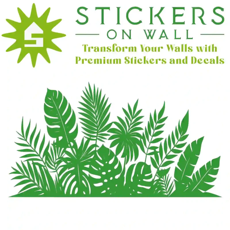 Tropical Leaf Border Wall Sticker Mid Green | Stickers on Wall