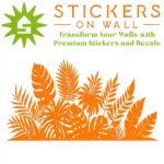 Tropical Leaf Border Wall Sticker Orange | Stickers on Wall