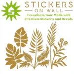 Tropical Leaf Cluster Wall Sticker Gold | Stickers on Wall