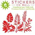 Tropical Leaf Cluster Wall Sticker Red | Stickers on Wall