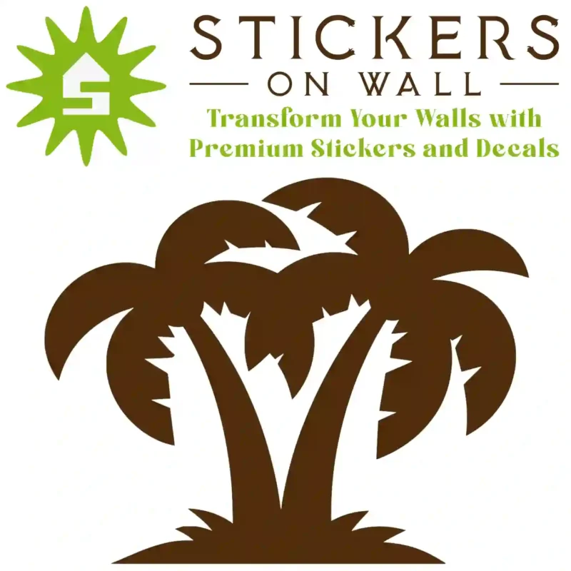 Compact Palm Cluster Wall Sticker Brown | Stickers on Wall