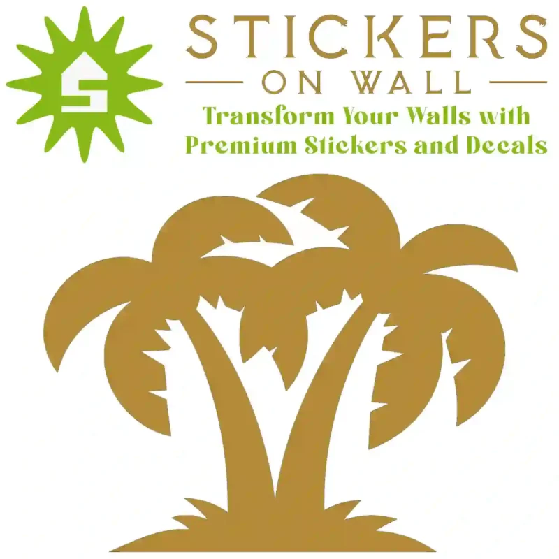 Compact Palm Cluster Wall Sticker Gold | Stickers on Wall