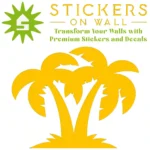 Compact Palm Cluster Wall Sticker Golden Yellow | Stickers on Wall