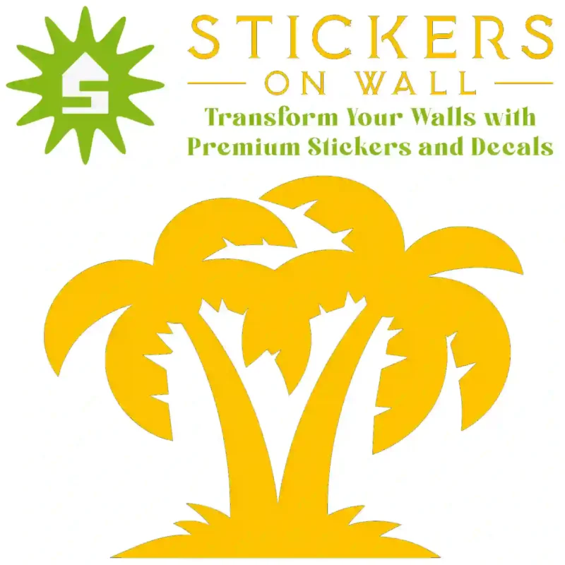 Compact Palm Cluster Wall Sticker Golden Yellow | Stickers on Wall