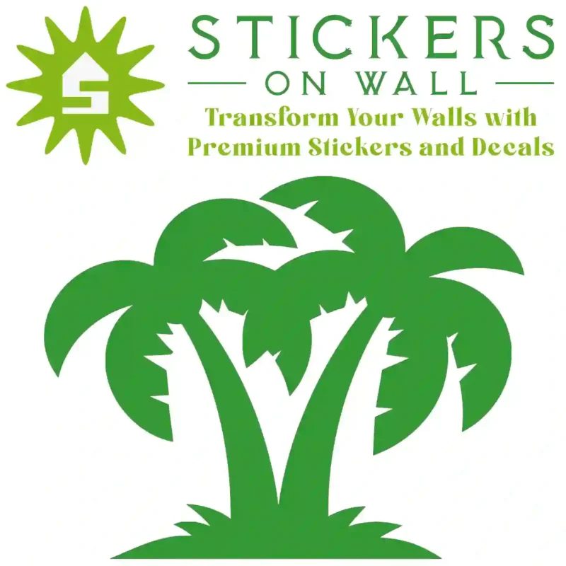 Compact Palm Cluster Wall Sticker Mid Green | Stickers on Wall