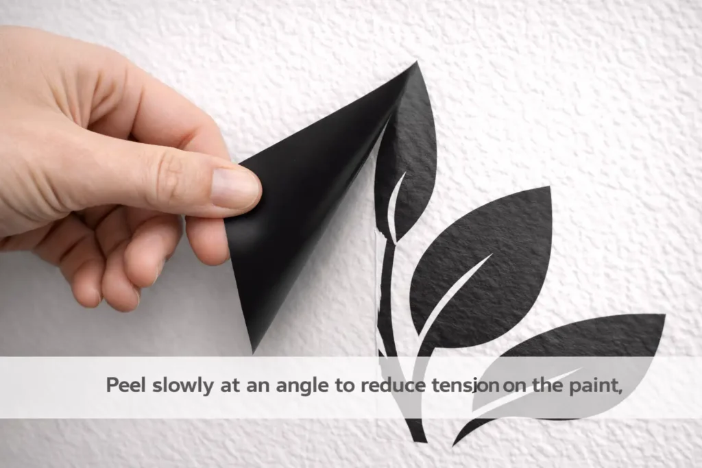 Peel Vinyl Wall Stickers Slowly at an Angle to Reduce Tension on the Paint and Avoid Damage