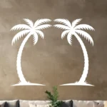 Palm Arch Wall Sticker Above Sofa Creating Tropical Feature Wall Design | Stickers on Wall