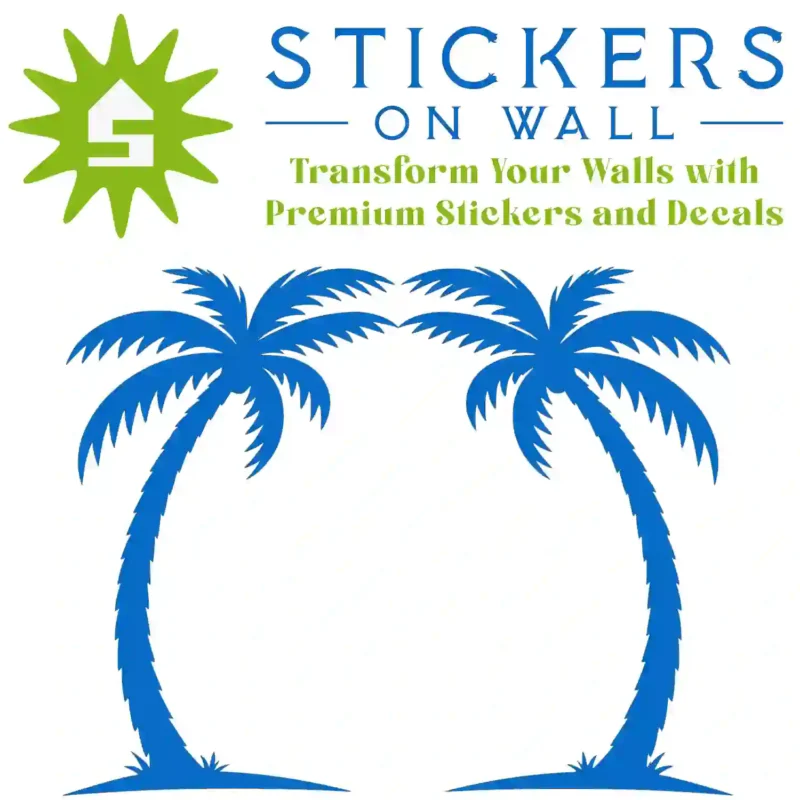 Palm Arch Wall Sticker Azure Blue | Stickers on Wall