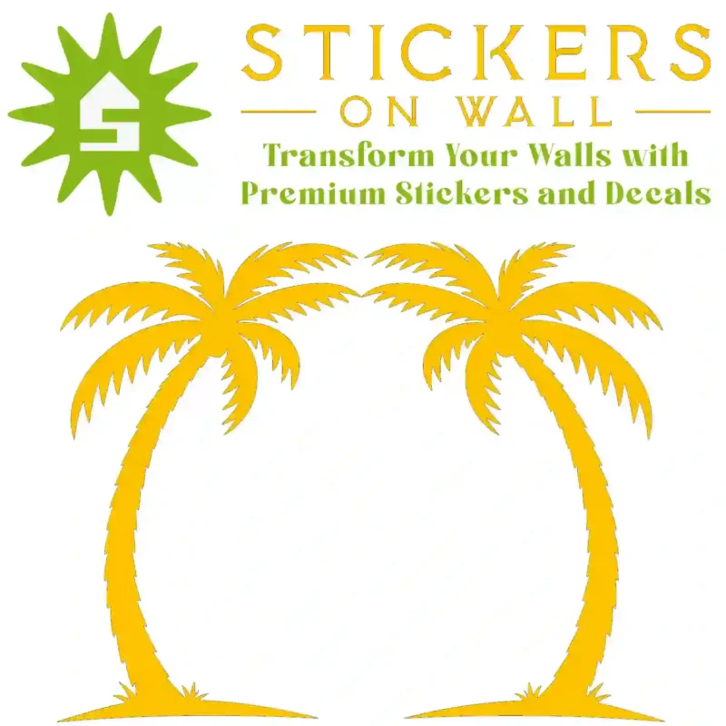 Palm Arch Wall Sticker Golden Yellow | Stickers on Wall