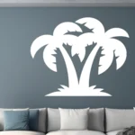 Palm Wall Sticker Cluster Design Above Sofa Creating Small Tropical Feature Wall | Stickers on Wall