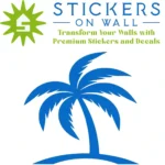 Palm Wall Sticker Set Azure Blue | Stickers on Wall