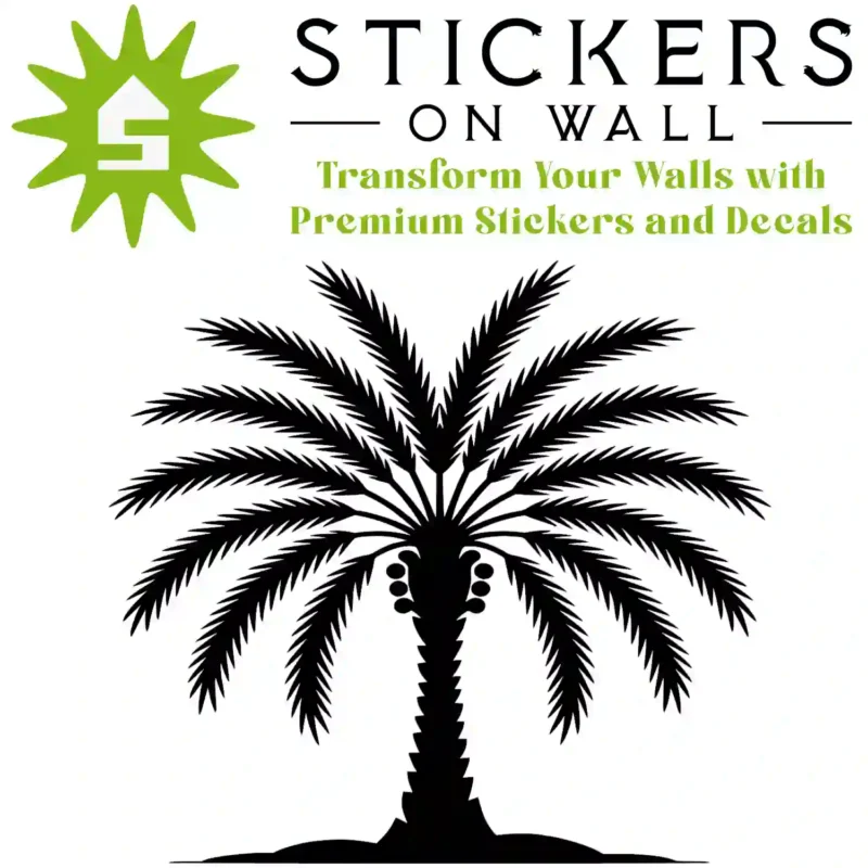 Tall Palm Feature Wall Sticker Black | Stickers on Wall