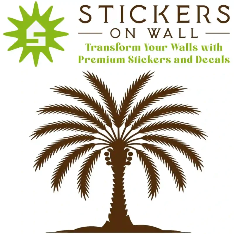 Tall Palm Feature Wall Sticker Brown | Stickers on Wall