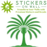 Tall Palm Feature Wall Sticker Mid Green | Stickers on Wall